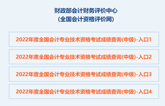 中级会计成绩查询入口